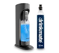 Drinkmate Sparkling Cocktail - Máquina para hacer zumos de vino y agua, carbonata cualquier bebida con botón de presión Simplicity, con botella de 1 L y cilindro de CO2 de 60 litros, negro mate