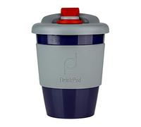 DrinkPod Taza de café reutilizable sin BPA 340 ml 12 oz taza de café/taza de viaje de plástico - Storm, gris
