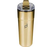 DrinkPod Vaso de café reutilizable de acero inoxidable, 500 ml, dorado metálico