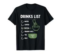 Drinks List Cafe Matcha Lover Women Girly Matcha Latte Camiseta
