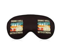 Drinks Well with Others Sleep Masks Eye Cover Blackout con correa elástica ajustable Night Blindfold para mujeres, hombres, yoga, viaje, siesta