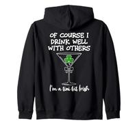 Drinks Well with Others St Patrick's Tini bit Irish Drinking Sudadera con Capucha