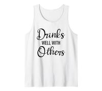 Drinks Well with Others Womens Funny Drinking Friends Drunk Camiseta sin Mangas
