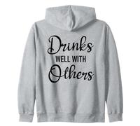Drinks Well with Others Womens Funny Drinking Friends Drunk Sudadera con Capucha