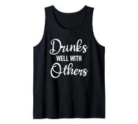 Drinks Well with Others Womens Funny Drinking Sayings Couple Camiseta sin Mangas
