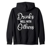 Drinks Well with Others Womens Funny Drinking Sayings Couple Sudadera con Capucha