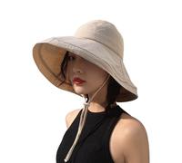 DRIONO Sombrero bob de ala ancha - Protección UPF50+ Sombrero de sol para viajes de playa con borde plegable semi-rígido ajustable, Negro , M