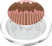 Drip and Sprinkle Striped Brown and Pink Melting Ice Cream PopSockets PopGrip para MagSafe