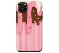Drip and Sprinkle Striped Pastel Pink Melting Ice Cream Carcasa para iPhone 11 Pro Max