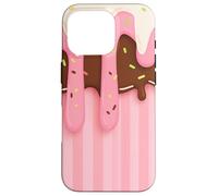 Drip and Sprinkle Striped Pastel Pink Melting Ice Cream Carcasa para iPhone 16 Pro
