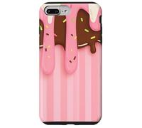 Drip and Sprinkle Striped Pastel Pink Melting Ice Cream Carcasa para iPhone 7 Plus/8 Plus