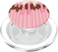 Drip and Sprinkle Striped Pastel Pink Melting Ice Cream PopSockets PopGrip para MagSafe