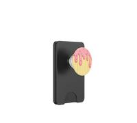 Drip and Sprinkle Striped Pink and Yellow Melting Ice Cream PopSockets PopWallet para MagSafe