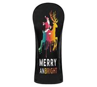 Drip Deer Christmas Santa Golf Club Head Cover de piel premium con etiqueta de número diseñado para adaptarse a todas las maderas y conductores