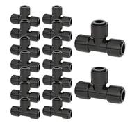 Drip Irrigation Tees, 16 Piece Quick Connect Fittings Set, 1.81x1.18 Inches Double O Ring Sealed Tee Connectors for Crop Watering, Lawn, Garden, Greenhouse, Rain Irrigation Systems