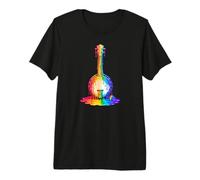 Drip-Painting-Art 80s 90s Banjo-Player, Country-Música Banjo Camiseta Premium