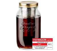 dripdrip Brewjar XL Cold Brew Coffee Jar, cafetera profesional para café frío - libre de plástico, filtro ultrafino de doble capa de acero inoxidable (1500 ml)