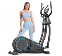 Dripex Bicicleta Eliptica, Bicicleta Eliptica para casa con Sistema de Accionamiento Magnético Hiper-Silencioso&Monitor LCD Multifunción, Bicicleta Elíptica con 16 Niveles de Resistencia (Azul)