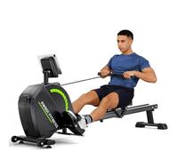 Dripex Maquina de Remo para Casa Silenciosa, Maquina Remo Magnética con 16 Niveles de Resistencia, Pantalla LCD con App Bluetooth, Estructura Estable, Capacidad de hasta 160 kg (Verde)