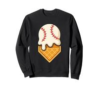 Dripping Ice Cream Baseball Home Plate Funny Sports Lover Sudadera