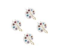 Dripping Oil Painting Plate Men Women for Suits Lapel Hat Pins Tie Pin Dress Accessories Artist Palette Brooch Rhinestones