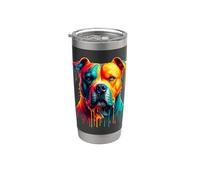 Dripping Paint Art American Staffordshire Terrier Amstaff Vaso térmico de acero inoxidable de doble pared
