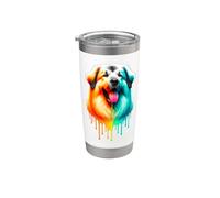 Dripping Paint Art Anatolian Shepherd Dog Vaso térmico de acero inoxidable de doble pared