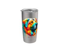 Dripping Paint Art Anatolian Shepherd Dog Vaso térmico de acero inoxidable de doble pared