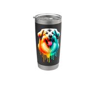 Dripping Paint Art Anatolian Shepherd Dog Vaso térmico de acero inoxidable de doble pared