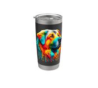 Dripping Paint Art Anatolian Shepherd Dog Vaso térmico de acero inoxidable de doble pared