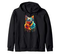 Dripping Paint Art Australian Cattle Dog Sudadera con Capucha