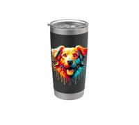 Dripping Paint Art Australian Kelpie Sheepdog Vaso térmico de acero inoxidable de doble pared