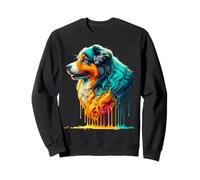 Dripping Paint Art Australian Shepherd Aussie Dog Sudadera