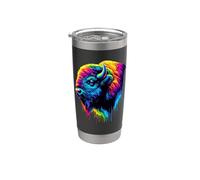 Dripping Paint Art Bisonte Bisontes Vaso térmico de acero inoxidable de doble pared