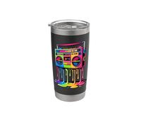 Dripping Paint Art Boombox Old School Música Años 80 Hip Hop Vaso térmico de acero inoxidable de doble pared