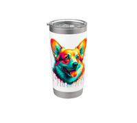 Dripping Paint Art Cardigan Welsh Corgi Corgis Vaso térmico de acero inoxidable de doble pared