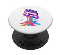 Dripping Paint Art Cassette Ciudad Old School Hip Hop PopSockets PopGrip Adhesivo