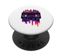 Dripping Paint Art Cassette Ciudad Old School Hip Hop PopSockets PopGrip Adhesivo