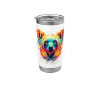 Dripping Paint Art Chinese Crested Dog Crestie Vaso térmico de acero inoxidable de doble pared