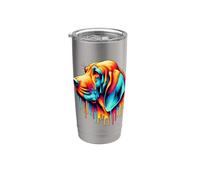 Dripping Paint Art Coonhound Coon Dog Vaso térmico de acero inoxidable de doble pared