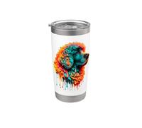 Dripping Paint Art Curly-Coated Retriever Vaso térmico de acero inoxidable de doble pared
