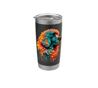 Dripping Paint Art Curly-Coated Retriever Vaso térmico de acero inoxidable de doble pared