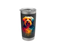 Dripping Paint Art Dandie Dinmont Terrier Vaso térmico de acero inoxidable de doble pared