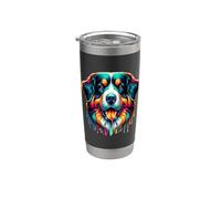 Dripping Paint Art Entlebucher Mountain Dog Vaso térmico de acero inoxidable de doble pared