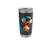 Dripping Paint Art Entlebucher Mountain Dog Vaso térmico de acero inoxidable de doble pared