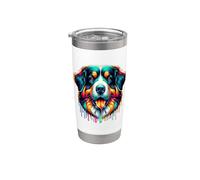 Dripping Paint Art Entlebucher Mountain Dog Vaso térmico de acero inoxidable de doble pared