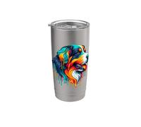 Dripping Paint Art Entlebucher Mountain Dog Vaso térmico de acero inoxidable de doble pared