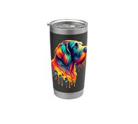 Dripping Paint Art German Wirehaired Pointer Vaso térmico de acero inoxidable de doble pared