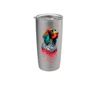 Dripping Paint Art German Wirehaired Pointer Vaso térmico de acero inoxidable de doble pared
