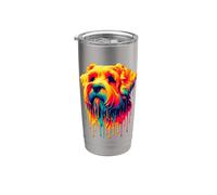 Dripping Paint Art Glen Of Imaal Terrier Wicklow Terrier Vaso térmico de acero inoxidable de doble pared